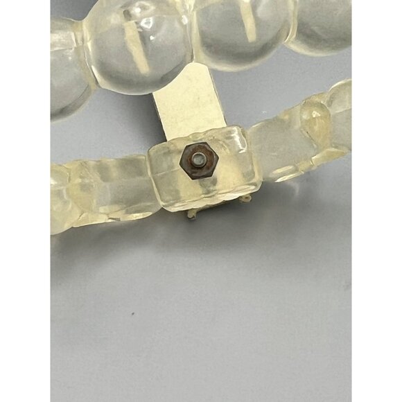 Art Deco Lucite Curtain Tiebacks Beaded Floral Design & Metal Mounting Brackets* - Picture 14 of 16